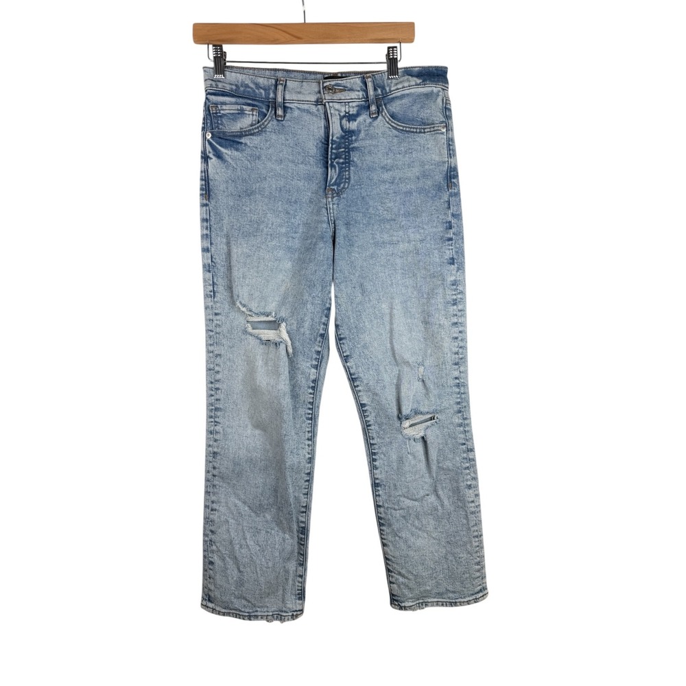 Express High Rise Straight Ankle Jeans‎ size 8 Light Wash Blue